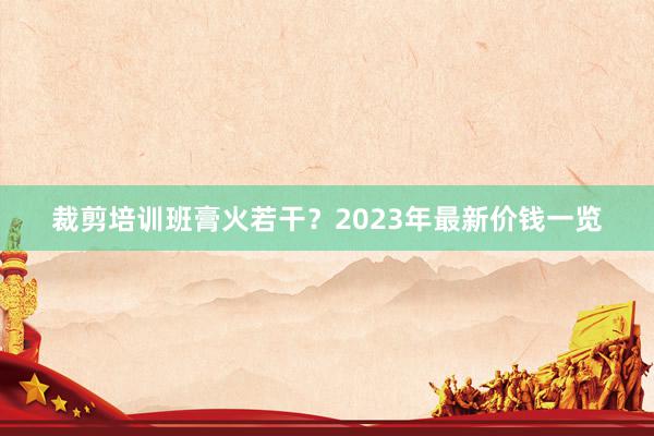 裁剪培训班膏火若干？2023年最新价钱一览